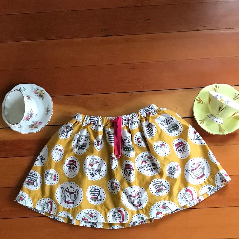 Mini Boden Teacup Print Girls Skirt